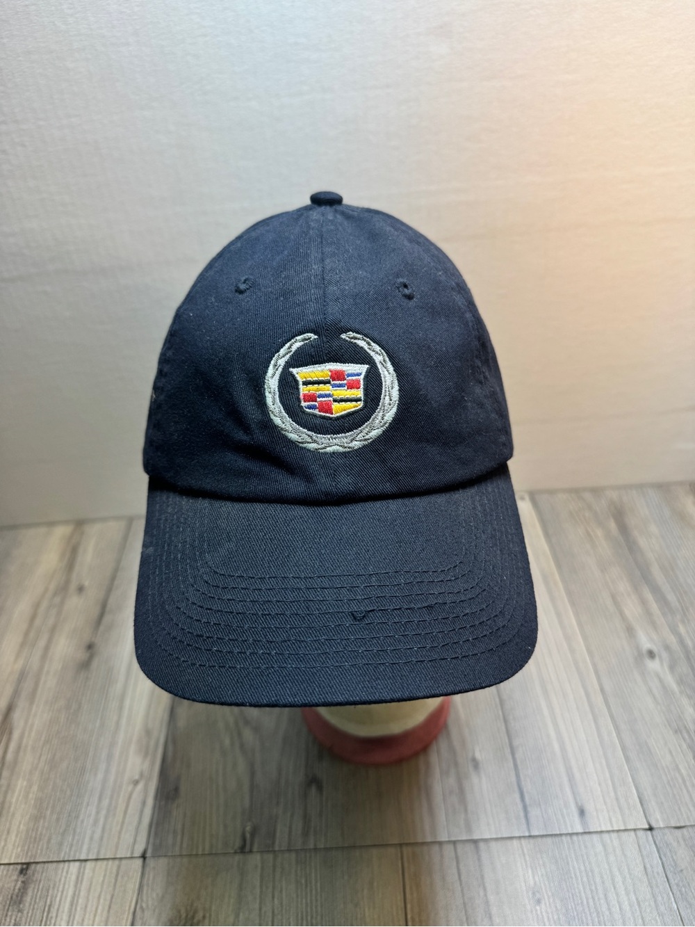 Vintage Cadillac Embroidered Logo Baseball Dad Hat Cap Lid Dark Blue Strapback